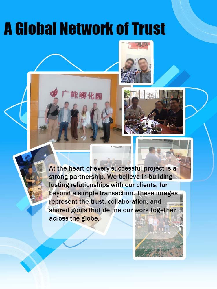 Photo of our team with the customer, showcasing partnership and trust