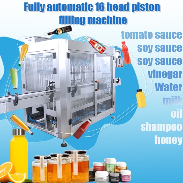 Fully automatic 16 head piston filling machine