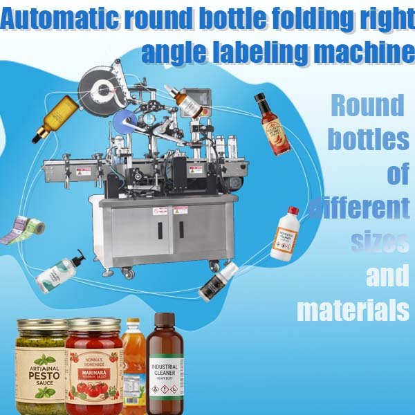 Automatic Round Bottle Folding Right Angle Labeling Machine