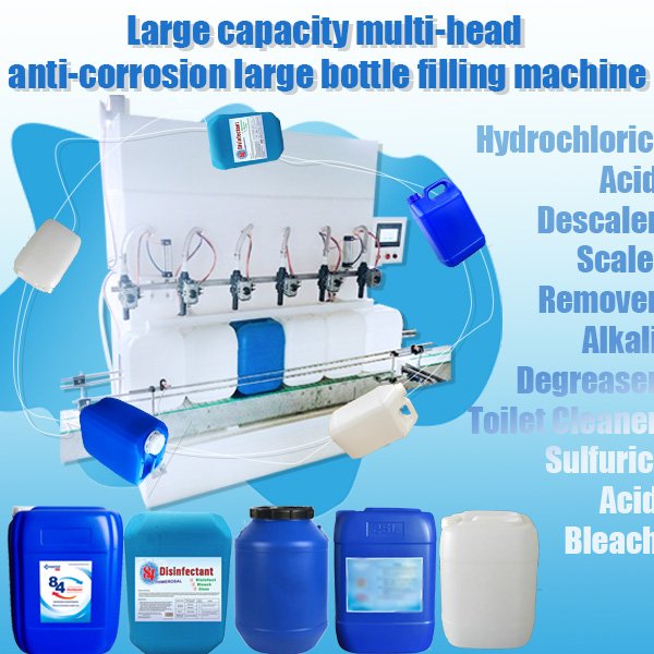 Large capacity multi-head anti-corrosion large bottle filling machine