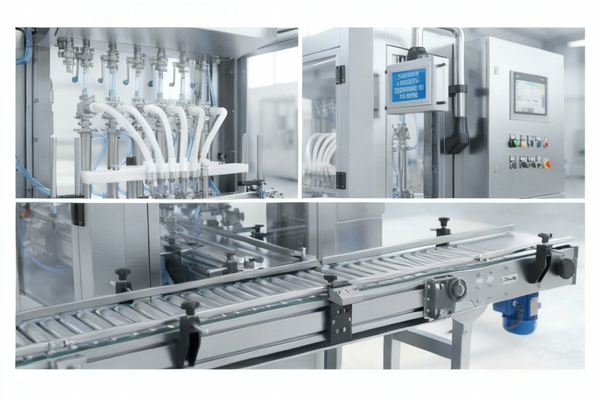 A close-up of stainless steel machine parts