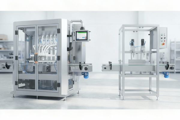 A brand new filling machine next to an older model