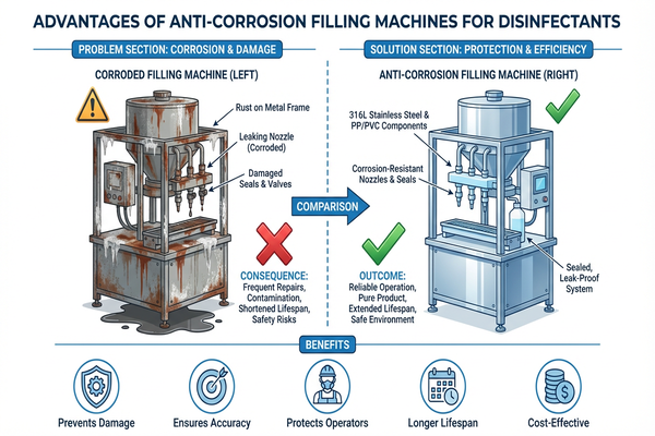 Close-up of corrosion-resistant filling nozzles