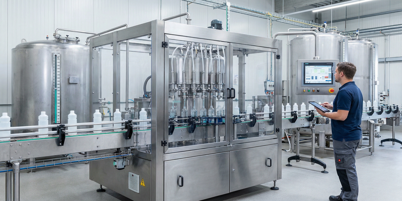 What types of filling machines are commonly used for disinfectant filling?
