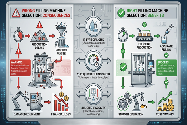 An automatic liquid filling machine in an industrial setting
