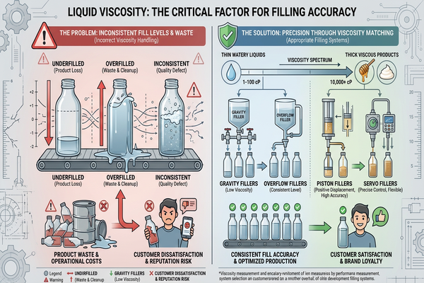 A piston filler accurately dispensing a thick cream into a jar
