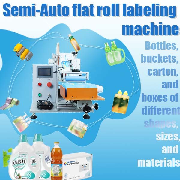 Semi-Automatic Flat Roll Labeling Machine