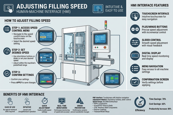 Adjusting filling speed on a touch screen HMI