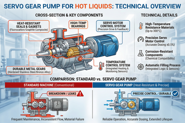 Close-up of heat-resistant seals on a filling machine pump.
