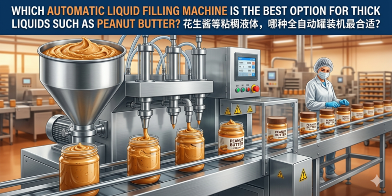 Which automatic liquid filling machine is the best option for thick liquids such as peanut butter?