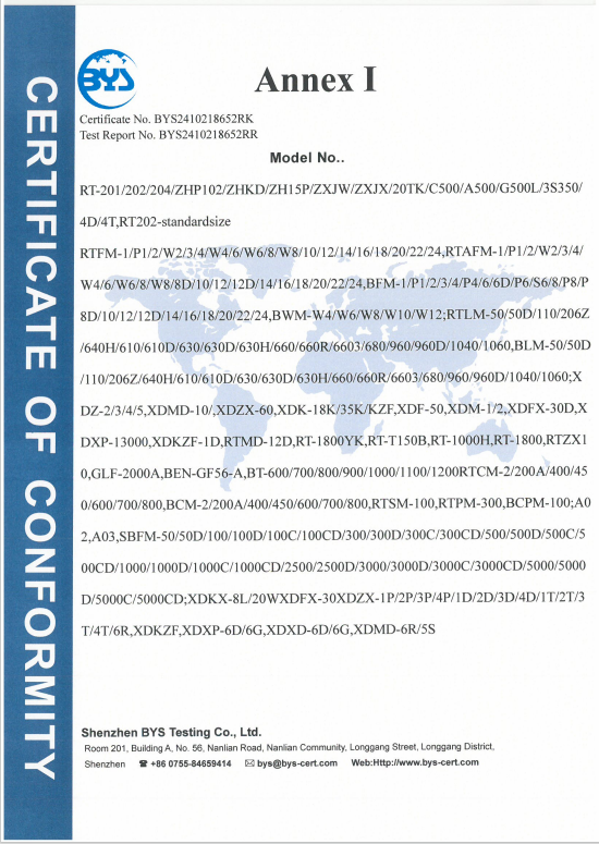 Factory qualification certificate