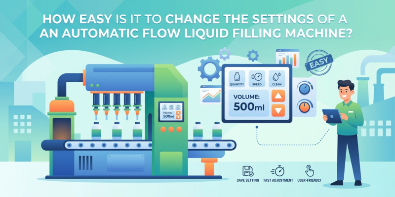 How easy is it to change the settings of an automatic flow liquid filling machine?
