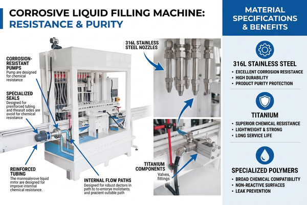 A close-up view of the machine's stainless steel nozzles and components