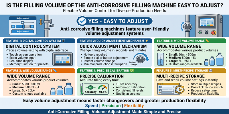 Is the filling volume of the anti-corrosive filling machine easy to adjust?